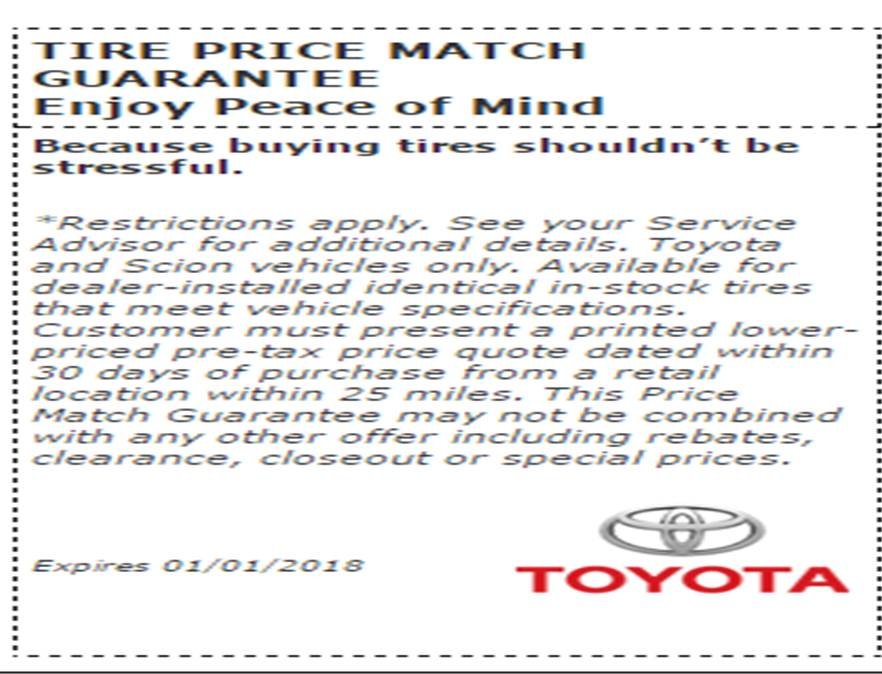 Fitzgerald Toyota Tire Price Match Guarantee Central Pennsylvania